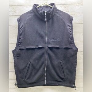Perry Ellis America Active Men's Large Fleece Full Zip Vest Black & Gray